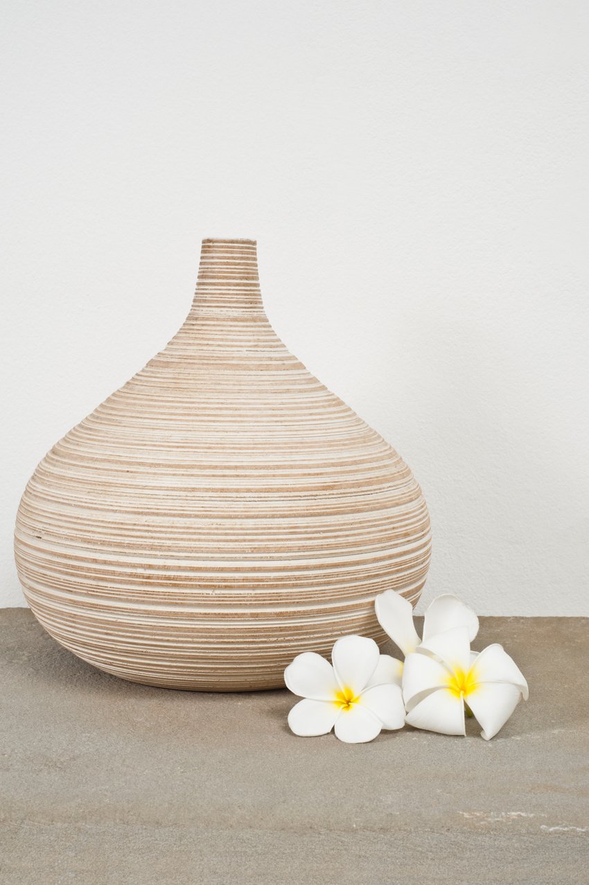 Vases decorated with Frangipani flower